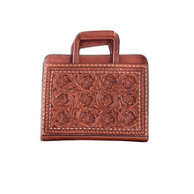 Load image into Gallery viewer, The #4 Cowboy Briefcase The Cowboy with retractable handles, front & back pockets, and ample storage for travel essentials and tech.