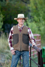 Load image into Gallery viewer, Durable Concealed Carry Hunting Vest featuring two concealed carry pockets, a game pocket, and premium nubuck leather construction.