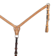 Load image into Gallery viewer, E-3015-K 1" Elite Breast Collar in Golden Leather with basket tooling provides a secure, stylish fit for every ride.