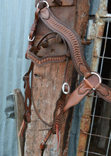 Load image into Gallery viewer, 2417 Wave Browband Headstall with toast leather and intricate wave tooling for a stylish, durable design
