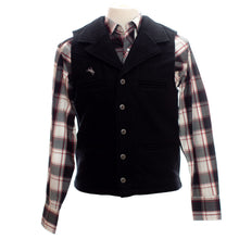 Load image into Gallery viewer, Classic Men's Buckaroo Wool Vest with 22oz Australian wool, western yoke, lapel collar, and satin lining.