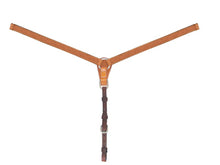 Load image into Gallery viewer, E-3015-K 1" Elite Breast Collar in Golden Leather with basket tooling offers durability, comfort, and style.