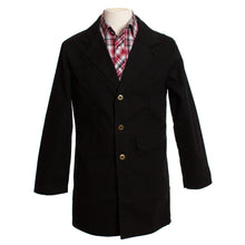 Load image into Gallery viewer, Canvas Frock Coat with durable stitching, waist flap pockets, chest welt pocket, and satin-lined interior with wallet patch.