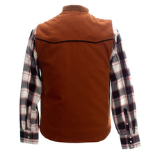 Load image into Gallery viewer, This Mountain Canvas Vest includes hand pockets with corduroy detailing, offering both style and function.