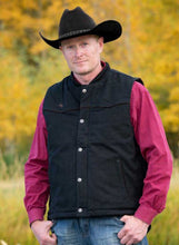 Load image into Gallery viewer, Mountain Canvas Vest made from durable 12oz cotton with quilted polyester lining for warmth in cool weather.