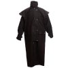Load image into Gallery viewer, Made from impregnated waxed canvas, the Oilskin Riding Duster offers wool lining, water resistance, and practical pockets with adjustable sleeve straps for fit.