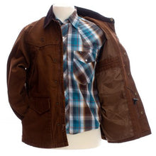 Load image into Gallery viewer, The Sagebrush Canvas Jacket offers comfort with double snap wrists, western yoke, and saddle cut side seams.