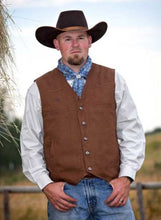Load image into Gallery viewer, Texas Concealed Carry Canvas Vest made from 12-ounce cotton canvas, reinforced stitching, and western yoke design.