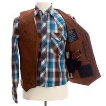 Load image into Gallery viewer, Stylish and functional Texas Concealed Carry Canvas Vest with reinforced stitching, western yoke, and adjustable holsters.