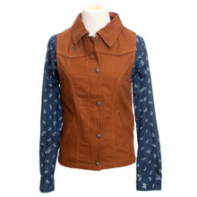 Load image into Gallery viewer, Back View of Women's Arizona Vest showing the durable cotton canvas material and stylish cut, perfect for outdoor adventures and trail rides.