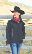 Load image into Gallery viewer, Women's Cheyenne Soft Shell Jacket features breathable, water-resistant fabric, reflective piping, and fleece-lined pockets for all-weather comfort.