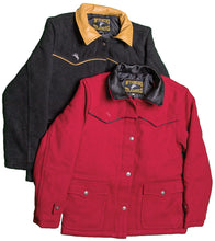 Load image into Gallery viewer, Stylish Women's Ranch Wool Coat featuring Australian wool, quilted satin lining, lambskin trim, and a 2-way zipper with a storm flap for warmth.