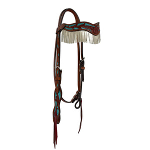 2F17-FT  Metallic Fringe Headstall