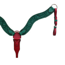 Load image into Gallery viewer, 3017-DPT Wave Breast Collar in Pink And Turquoise Drum Dyed Leather