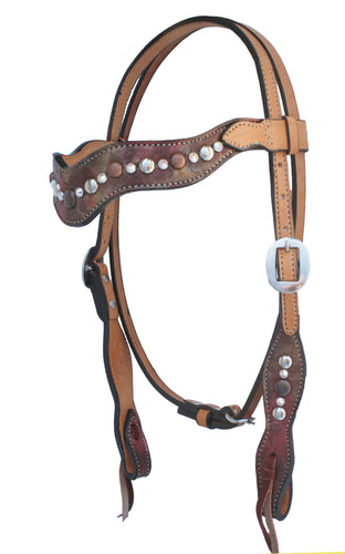  Copper Metallic Wave Style Headstall