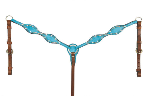  Scalloped Turquoise Marble Breast Collar