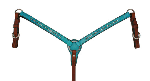 Pony Size Breast Collar With Turquoise Overlay