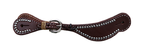 Spur Strap Chocolate Oiled Leather With SS Spots