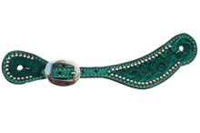 Load image into Gallery viewer, Ladies/Youth Turquoise Spur Strap With Small Silver Spots