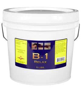 B-1 Relax, a supplement designed to help calm and enhance performance in nervous or high-strung horses during training and racing.