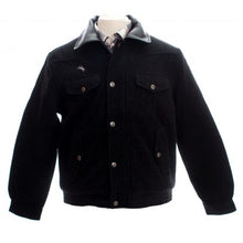 Load image into Gallery viewer, Black Bomber Wool Jacket