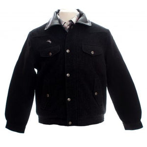 Black Bomber Wool Jacket