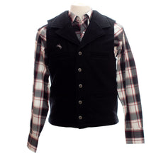 Load image into Gallery viewer, Classic Men&#39;s Buckaroo Wool Vest with 22oz Australian wool, western yoke, lapel collar, and satin lining.