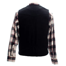 Load image into Gallery viewer, Stylish Buckaroo Wool Vest made from 22oz Australian wool, featuring a western yoke and satin-lined interior.