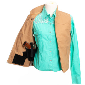 tan women's concealed carry vest