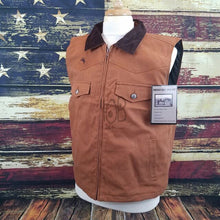 Load image into Gallery viewer, Cody Concealed Carry Canvas Vest with reinforced stitching, Western Yoke, and a corduroy collar for a classic rugged look.