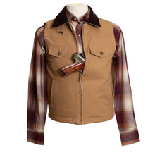 Load image into Gallery viewer, Cody Concealed Carry Canvas Vest featuring 12-ounce cotton, reinforced stitching, corduroy collar, and YKK zipper.