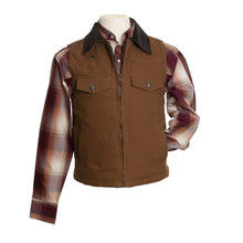 Load image into Gallery viewer, Durable Cody Concealed Carry Canvas Vest with reinforced stitching, Western Yoke, and corduroy collar for style.