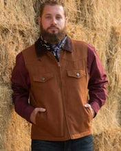 Load image into Gallery viewer, Cinnamon Dillon Waxed Canvas Vest, combining rugged canvas fabric with a stylish, durable design for everyday wear.