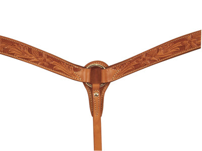 Elite Russet Breast Collar With Floral Tooling