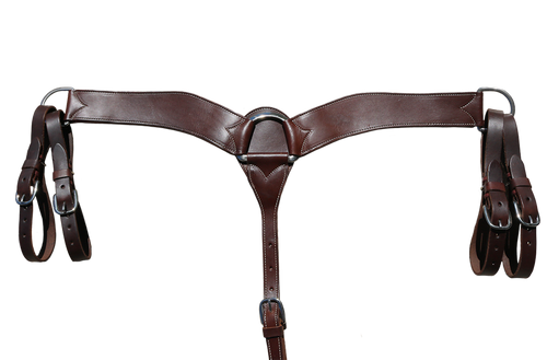 Elite Chocolate, Latigo Lined Breast Collar With Double Tugs