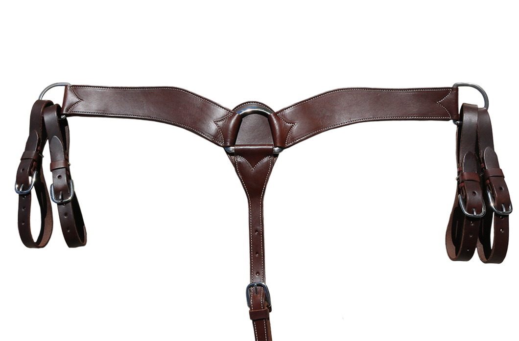 Elite Chocolate, Latigo Lined Breast Collar With Double Tugs