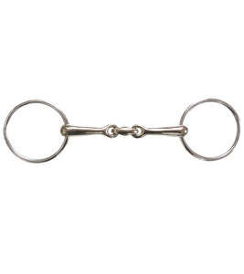 German Silver Horizontal Elliptical Link Bradoon Bit with 55mm rings, double-jointed mouth, and 14mm thickness for comfort and control.