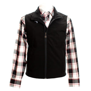 Morgan Vest features a Western Yoke shoulder design, giving it a striking, unique look compared to other soft-shell vests.