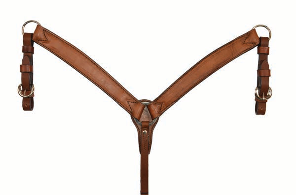 Pony Breast Collar in Toast Leather with Outline Tooling – Durable, stylish, and secure fit for riding, training, and daily use.