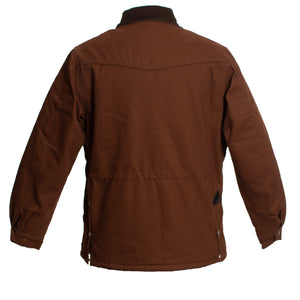 Warm Ranch Canvas Coat made of cotton canvas, faux fur lining, and quilted satin arms for comfort and durability.