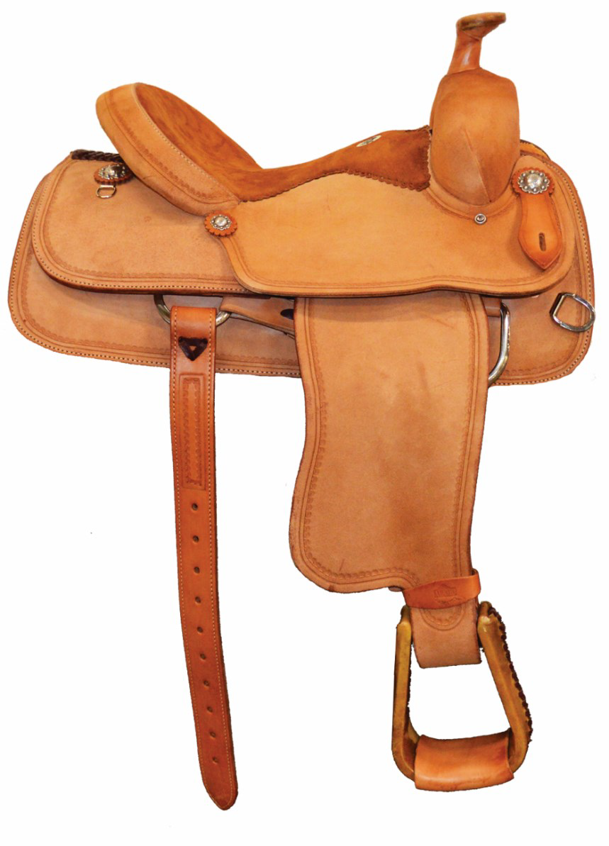 Golden  Rough Out roper Saddle