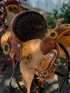 Sunflower barrel saddle