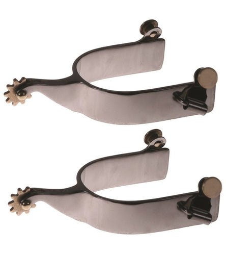 Stainless Steel Roping Spurs with Smooth Band