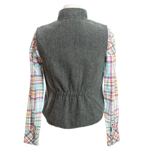 Warm and durable Women’s Sierra Wool Vest with elastic back waist, YKK zipper, and 2 hidden seam front pockets.