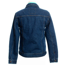 Load image into Gallery viewer, Stylish and functional Women&#39;s Denim Concealed Carry Jacket with snap closure, chest pockets, and hidden gun holsters.