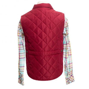Women's Savannah Quilted Vest features water-resistant polyester fabric, YKK zipper, lined pockets, and an adjustable waist strap for a perfect fit.